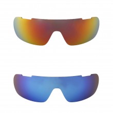 New Walleva Fire Red + Ice Blue Polarized Replacement Lenses For POC Blade Sunglasses